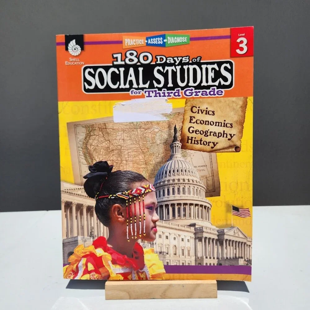NEW 180 Days of Social Studies 3rd Grade Workbook Book Classroom Homeschool Prac